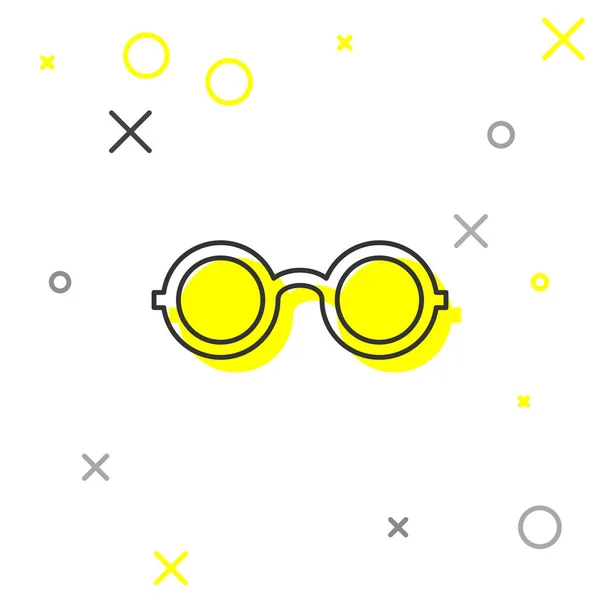 Icône de ligne de lunettes grises isolée sur fond blanc. Symbole de monture de lunettes. Illustration vectorielle — Image vectorielle