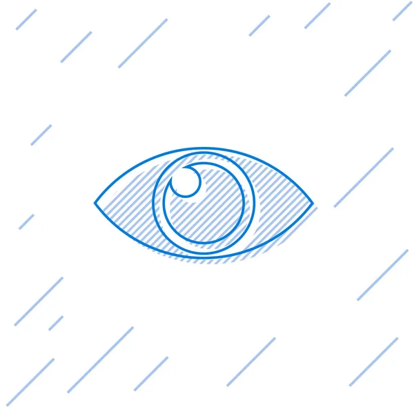 Ícone de linha Blue Eye isolado no fundo branco. Ilustração vetorial —  Vetores de Stock