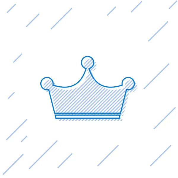 Blue Crown line icon isolated on white background. Vector Illustration — Stock Vector