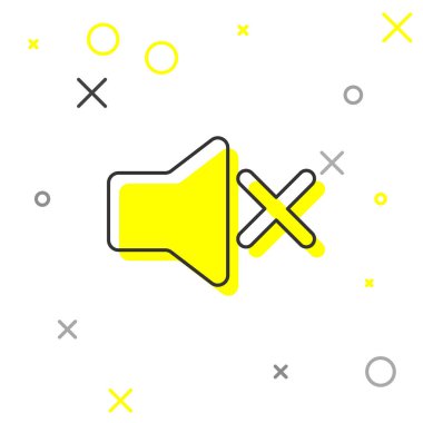 Gri Hoparlör sessiz çizgi simgesi beyaz arka planda yalıtılmış. Ses simgesi yok. Ses Kapalı simgesi. Vektör İllüstrasyonu