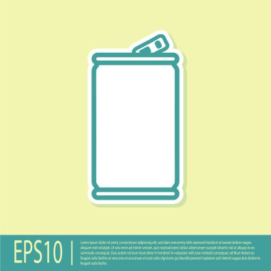 Yeşil Alüminyum sarı arka planda izole simgesi olabilir. Vektör İllüstrasyonu