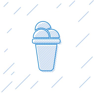 Mavi Dondurma çizgi simgesi beyaz arka plan üzerinde izole. Tatlı bir sembol. Vektör İllüstrasyonu