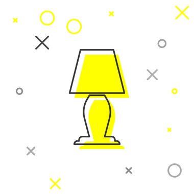 Gri Tablo lamba çizgi simgesi beyaz arka plan üzerinde izole. Vektör İllüstrasyonu