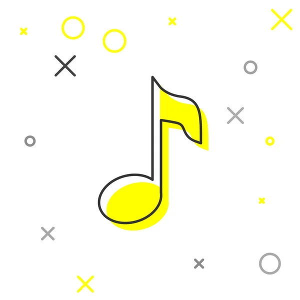 Note de musique grise, icône de ligne de ton isolée sur fond blanc. Illustration vectorielle — Image vectorielle