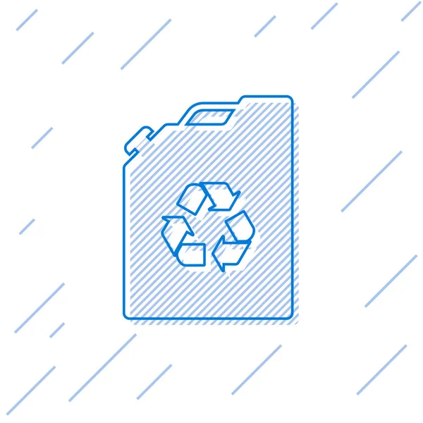 Blaues Öko-Benzinkanistersymbol auf weißem Hintergrund. Eco Bio und Tonne. grüne Umwelt und Recycling. Vektorillustration — Stockvektor