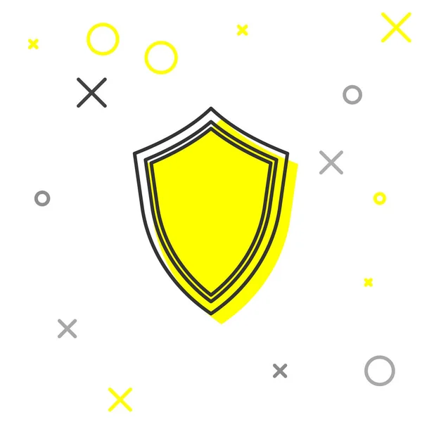 Icono de la línea Grey Shield aislado sobre fondo blanco. Señal de guardia. Ilustración vectorial — Vector de stock