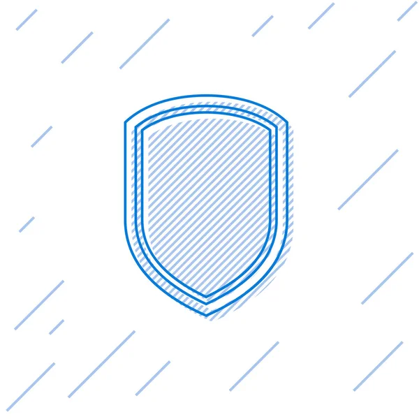 Icono de la línea Blue Shield aislado sobre fondo blanco. Señal de guardia. Ilustración vectorial — Vector de stock