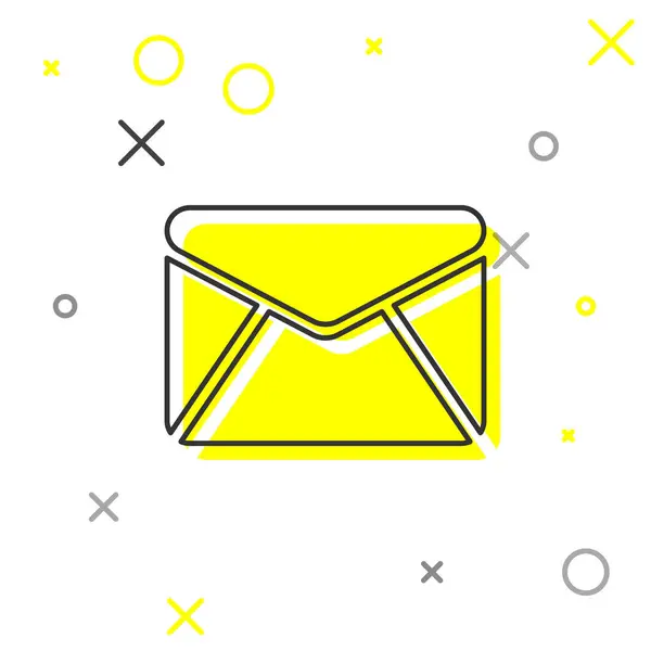 Иконка линии серого конверта выделена на белом фоне. Символ письма электронной почты. Векторная миграция — стоковый вектор
