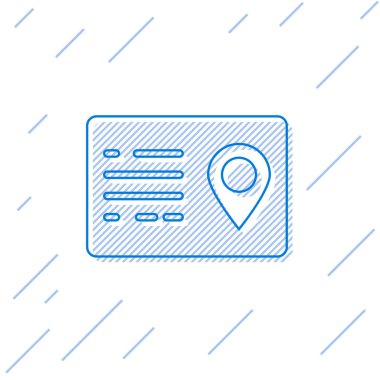 Beyaz arka planda yalıtılmış Mavi Adres kitap satırı simgesi. Telefon rehberi. Vektör İllüstrasyonu