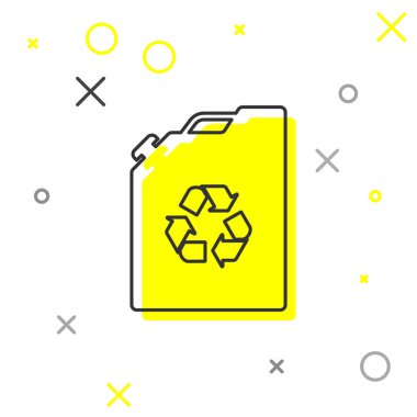 Gri Eko yakıt kutusu hattı simgesi beyaz arka plan üzerinde izole. Eko biyo ve varil. Yeşil çevre ve geri dönüşüm. Vektör İllüstrasyonu