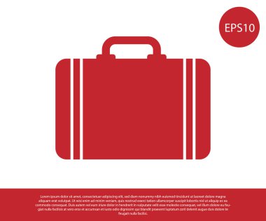 Kırmızı Bavul beyaz arka plan üzerinde izole seyahat simgesi için. Seyahat bagaj işareti. Seyahat bagaj simgesi. Vektör İllüstrasyonu