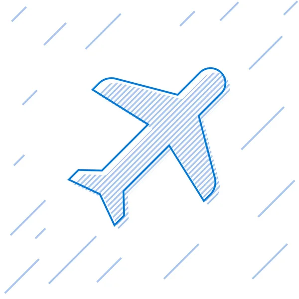 Blaues Icon auf weißem Hintergrund. Flugzeugikone. Verkehrszeichen. Vektorillustration — Stockvektor