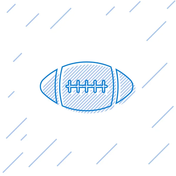 흰색 배경에 고립 된 블루 아메리칸 풋볼 볼 라인 아이콘입니다. 벡터 일러스트레이션 — 스톡 벡터
