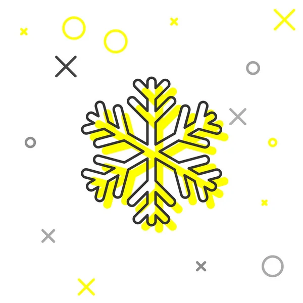 Greysnowflake lijn pictogram geïsoleerd op witte achtergrond. Vector illustratie — Stockvector