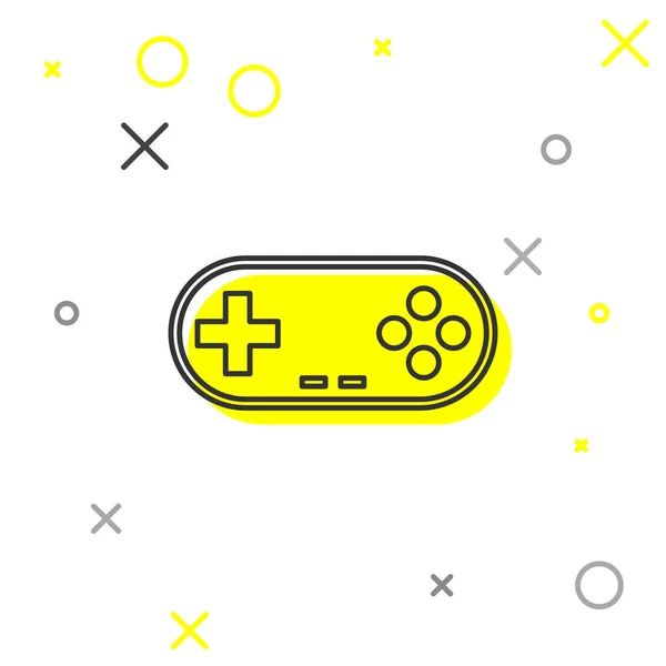 Szürke Gamepad vonal ikon fehér alapon. Játékvezérlő. Vektoros illusztráció — Stock Vector