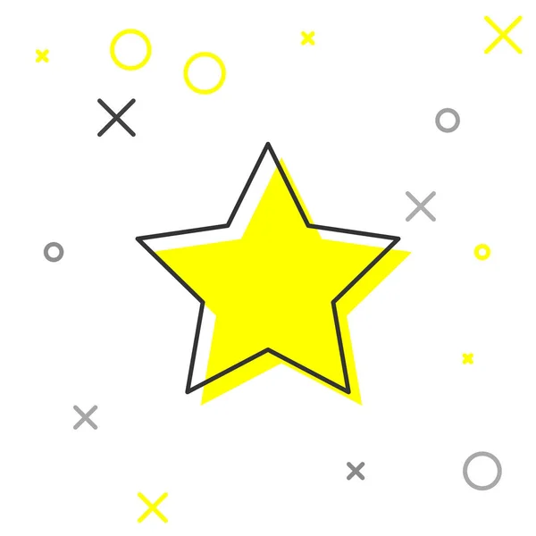Grå stjärn linje ikon isolerad på vit bakgrund. Favorit, bästa betyg, belönings symbol. Vektor illustration — Stock vektor