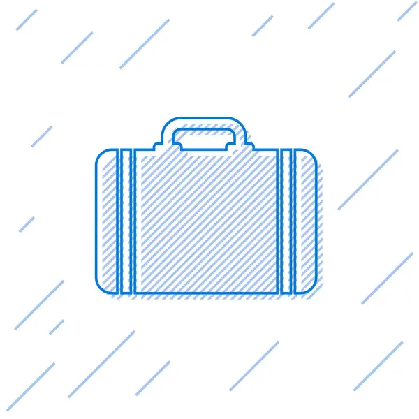 Valise bleue pour icône de ligne de voyage isolée sur fond blanc. Panneau des bagages de voyage. Icône bagages de voyage. Illustration vectorielle — Image vectorielle