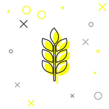 Pirinç, buğday, mısır, yulaf, çavdar, arpa çizgi simgesi beyaz arka plan üzerinde izole ile ayarlanmış Gri Tahıllar simgesi. Buğday ekmeği sembolleri kulakları. Tarım buğday sembolü. Vektör İllüstrasyonu