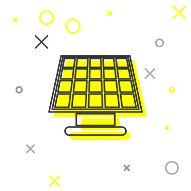 Gri Güneş enerji panel ikonu beyaz arka plan üzerinde izole. Vektör İllüstrasyonu