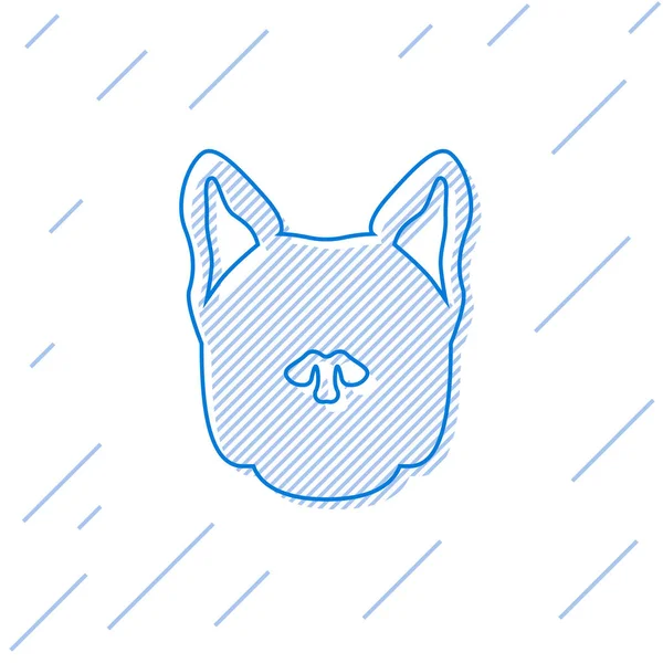 Icona della linea Blue Dog isolata su sfondo bianco. Illustrazione vettoriale — Vettoriale Stock