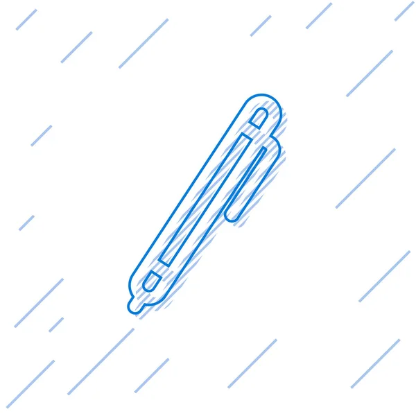 Mavi Kalem çizgi simgesi beyaz arka planda yalıtılmış. Vektör İllüstrasyonu — Stok Vektör