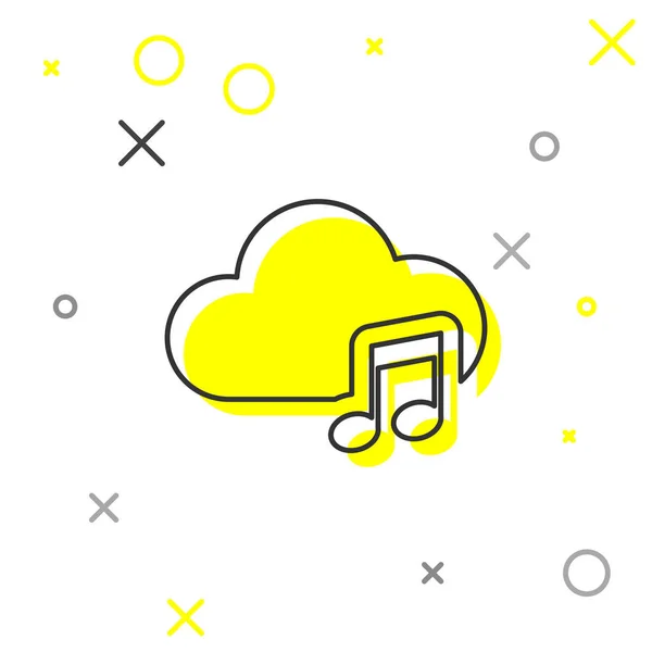 Icône de ligne de service de streaming Grey Music isolée sur fond blanc. Cloud Computing sonore, streaming multimédia en ligne, chanson en ligne, onde audio. Illustration vectorielle — Image vectorielle