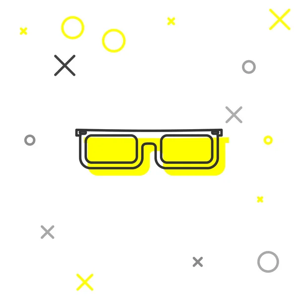 Graue Brille Linie Symbol isoliert auf weißem Hintergrund. Brillengestell-Symbol. Vektorillustration — Stockvektor