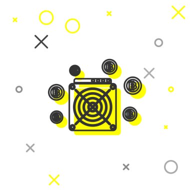 Gri Asic Miner çizgi simgesi beyaz arka plan üzerinde izole. Kripto para madenciliği ekipman ve donanım. Uygulamaya özel entegre devre. Vektör İllüstrasyonu