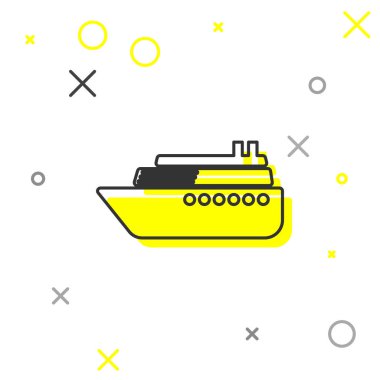 Gri Gemi çizgi simgesi beyaz arka planda yalıtılmış. Vektör İllüstrasyonu