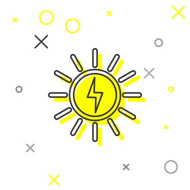 Gri Güneş enerji panel ikonu beyaz arka plan üzerinde izole. Vektör İllüstrasyonu