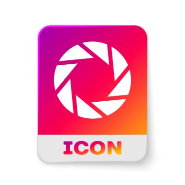 Beyaz Kamera deklanşör simgesi beyaz arka planda yalıtılmış. Dikdörtgen renk düğmesi. Vektör İllüstrasyonu