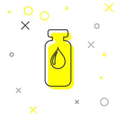 Gri Tıbbi şişe, ampul, şişe hattı simgesi beyaz arka plan üzerinde izole. Aşılama, enjeksiyon, aşı sağlık konsepti. Vektör İllüstrasyonu