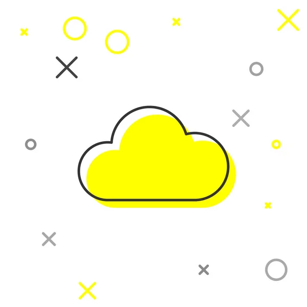 Icône de ligne nuage gris isolé sur fond blanc. Illustration vectorielle — Image vectorielle