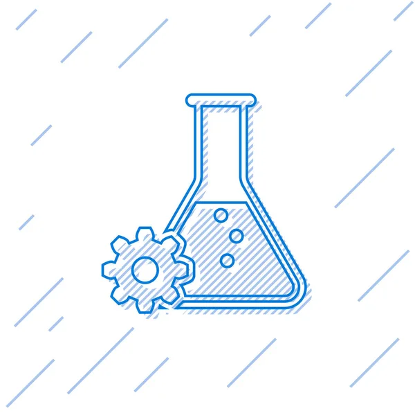 Blaues Symbol der Bioengineering-Linie isoliert auf weißem Hintergrund. Element der Genetik und Bioengineering-Ikone. Biologie, Molekül, chemisches Symbol. Vektorillustration — Stockvektor