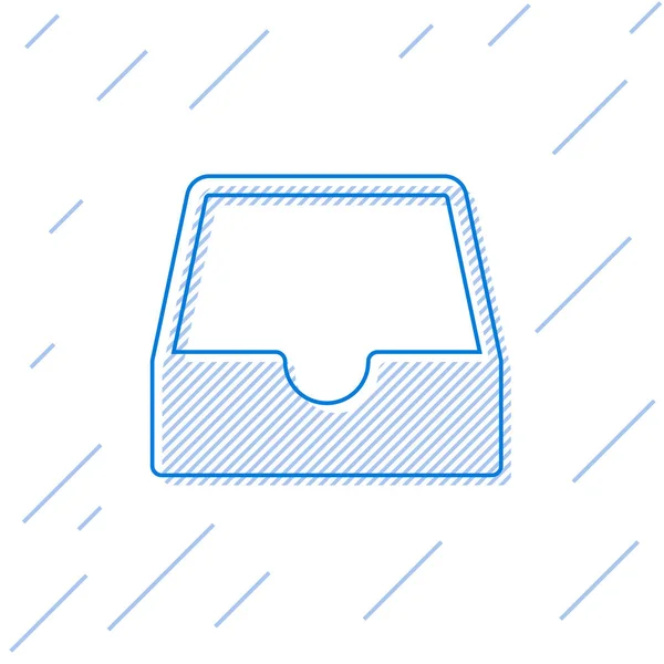 Ikona řádku doručené pošty modrá sociální média je izolována na bílém pozadí. Prvek sociální sítě, symbol. Vektorová ilustrace — Stockový vektor