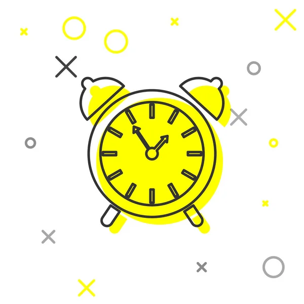 Grey Alarm clock line icon isolated on white background. Wake up, get up concept. Time sign. Vector Illustration — Stock Vector