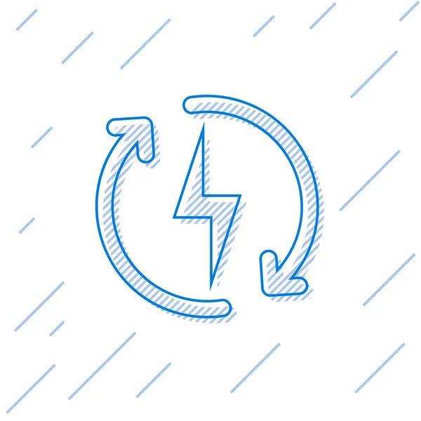 Niebieska ikona linii ładowania jest odizolowana na białym tle. Znak energii elektrycznej. Ilustracja wektorowa — Wektor stockowy