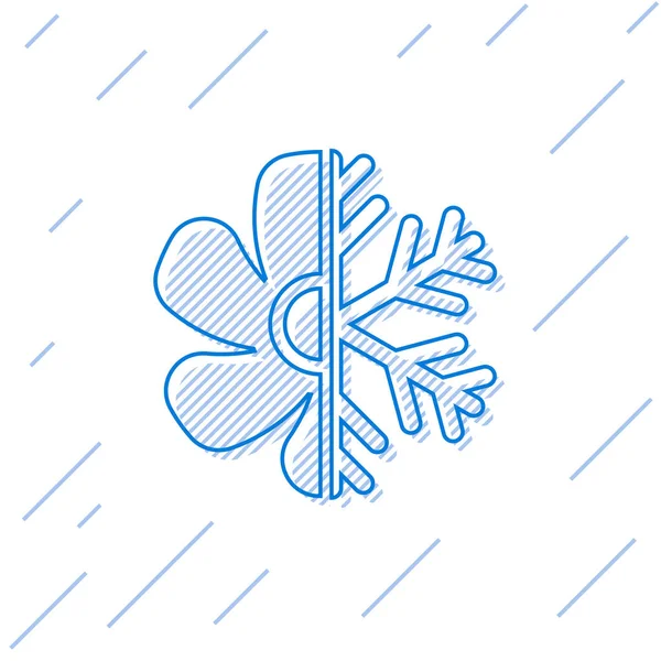 Icono de línea de aire acondicionado azul aislado sobre fondo blanco. Ilustración vectorial — Vector de stock