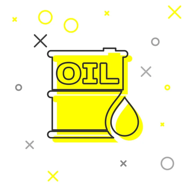 Grijze olie vat lijn icoon geïsoleerd op witte achtergrond. Olie trommel container. Voor infographics, brandstof, industrie, macht, ecologie. Vector illustratie — Stockvector