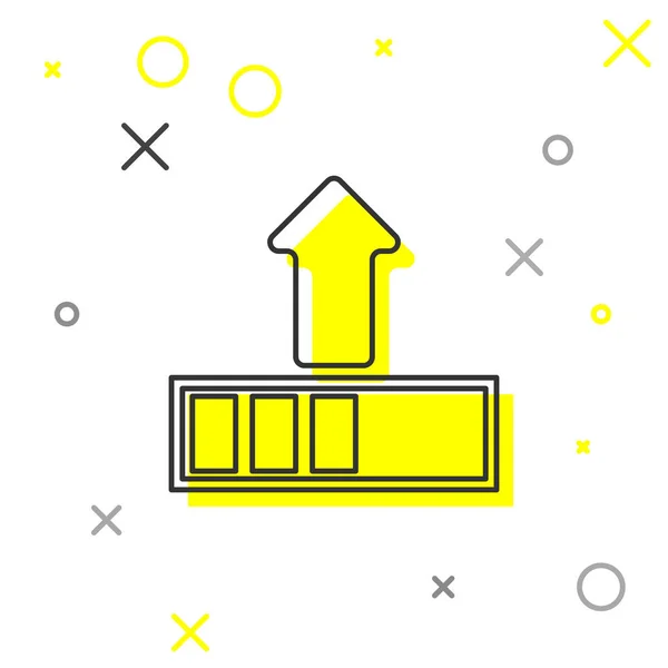 Cinza Ícone de linha de carregamento isolado no fundo branco. Carregar em curso. Ícone da barra de progresso. Ilustração vetorial — Vetor de Stock