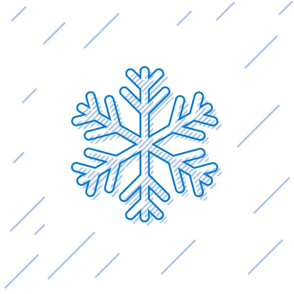 BlueSnowflake line icon isolated on white background. Vector Illustration — Stock Vector