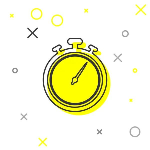 Grijs stopwatch lijn icoon geïsoleerd op witte achtergrond. Tijd timer teken. Chronometer-teken. Vector illustratie — Stockvector