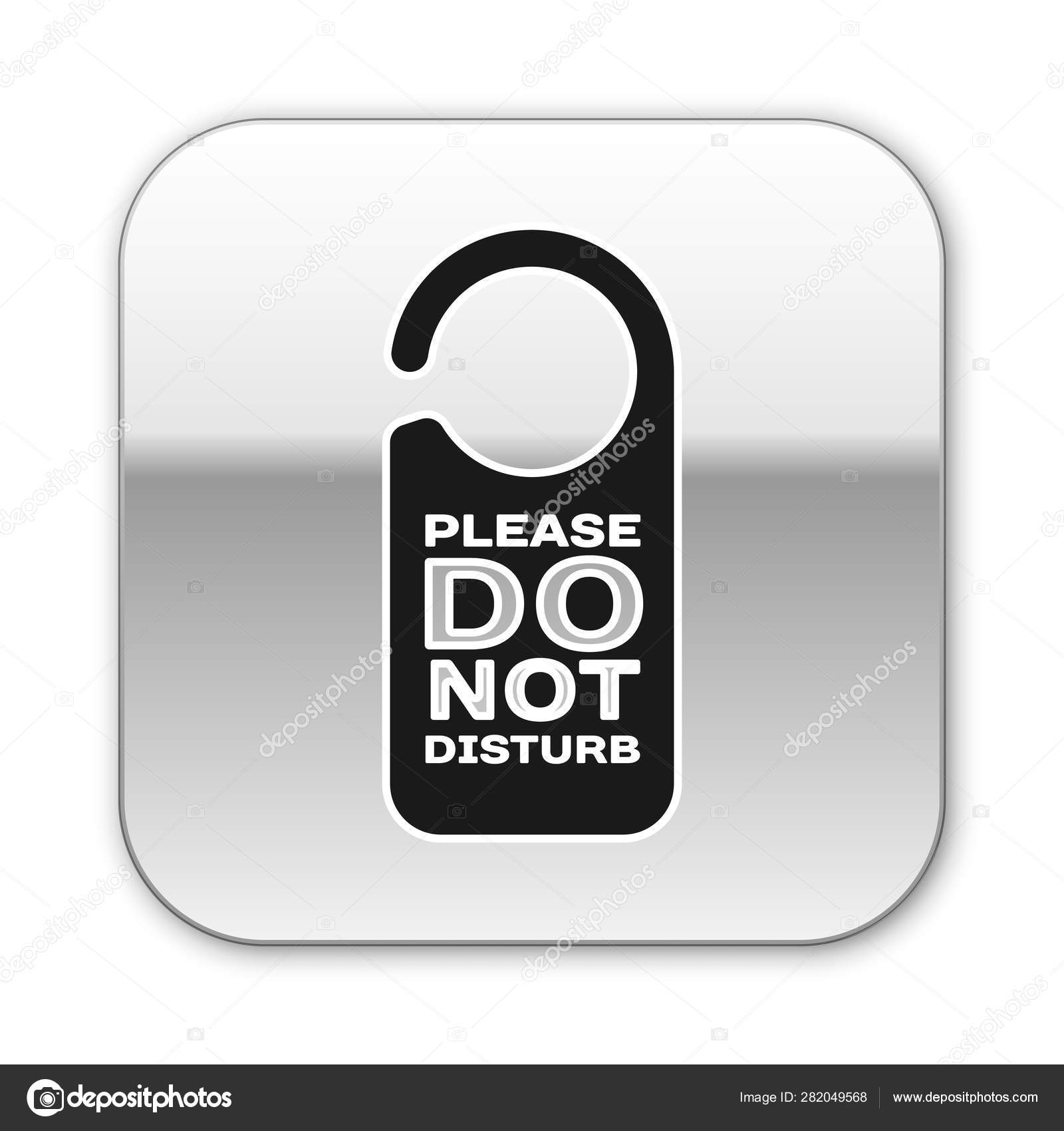 Black Please Do Not Disturb Icon Isolated On White