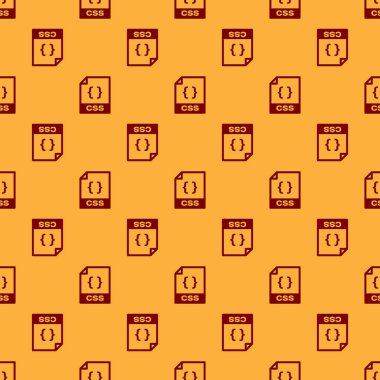 Red Css dosya belge simgesi. Kahverengi arka plan üzerinde izole css düğme simgesi indirin. Css dosya sembolü. Vektör İllüstrasyonu