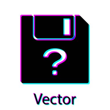 Siyah Bilinmeyen belge simgesi beyaz arka planda yalıtılmış. Soru işareti içeren dosya. Raporu, hizmeti ve genel arama işaretini tutun. Vektör İllüstrasyonu