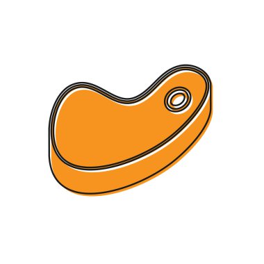 Turuncu Biftek et simgesi beyaz arka plan üzerinde izole. Vektör İllüstrasyonu