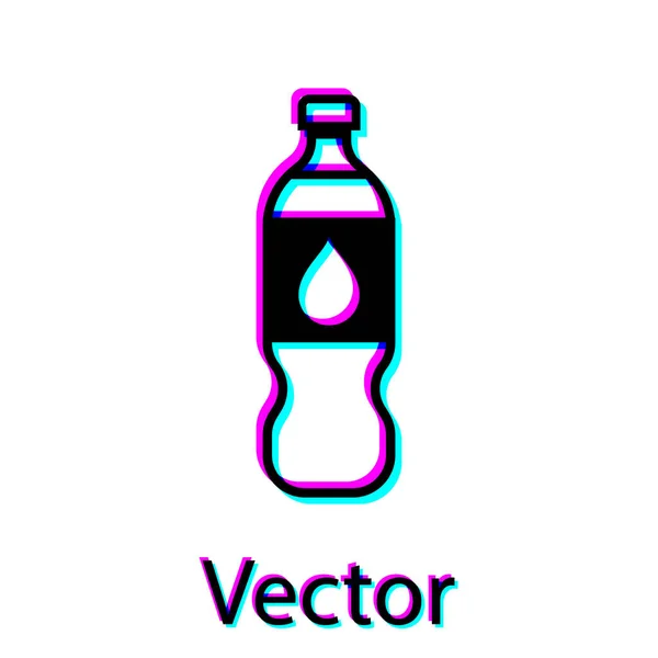 Garrafa preta de ícone de água isolado no fundo branco. Sinal de bebida com refrigerante. Ilustração vetorial — Vetor de Stock