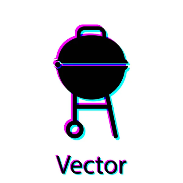 Black Barbecue grill icon isolated on white background. BBQ grill party. Vector Illustration — Stock Vector