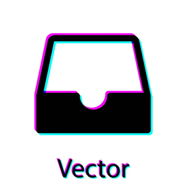 Svart innboksen ikon isolert på hvit bakgrunn. Sosialt nettelement, symbol. Vektorbelysning – stockvektor