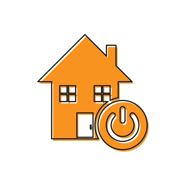 Orangefarbenes Smart-Home-Symbol auf weißem Hintergrund. Fernbedienung. Vektorillustration — Stockvektor